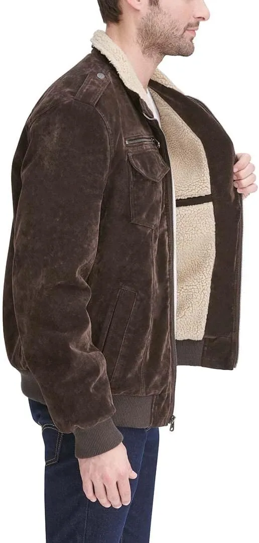 Levi's Mens Faux Leather Aviator Bomber Jacket (Regular & Big & Tall Sizes)