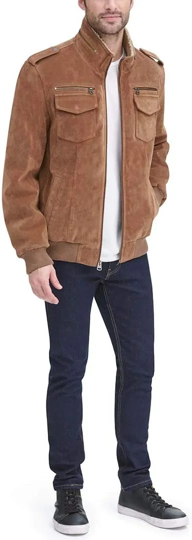 Levi's Mens Faux Leather Aviator Bomber Jacket (Regular & Big & Tall Sizes)