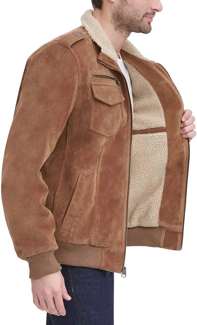 Levi's Mens Faux Leather Aviator Bomber Jacket (Regular & Big & Tall Sizes)