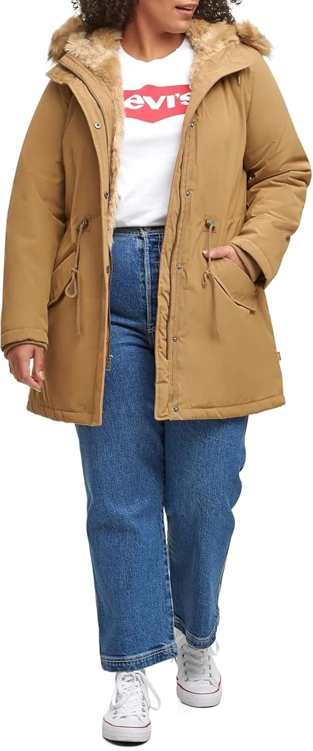 Levi's Women's Faux Fur Lined Hooded Parka Jacket (Regular & Plus Sizes)