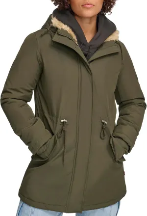 Levi's Women's Faux Fur Lined Hooded Parka Jacket (Regular & Plus Sizes)