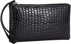 LIFKOME Fashionable Evening Handbag Black Tote Bag Clutch Bag for Dinner Wedding and Party