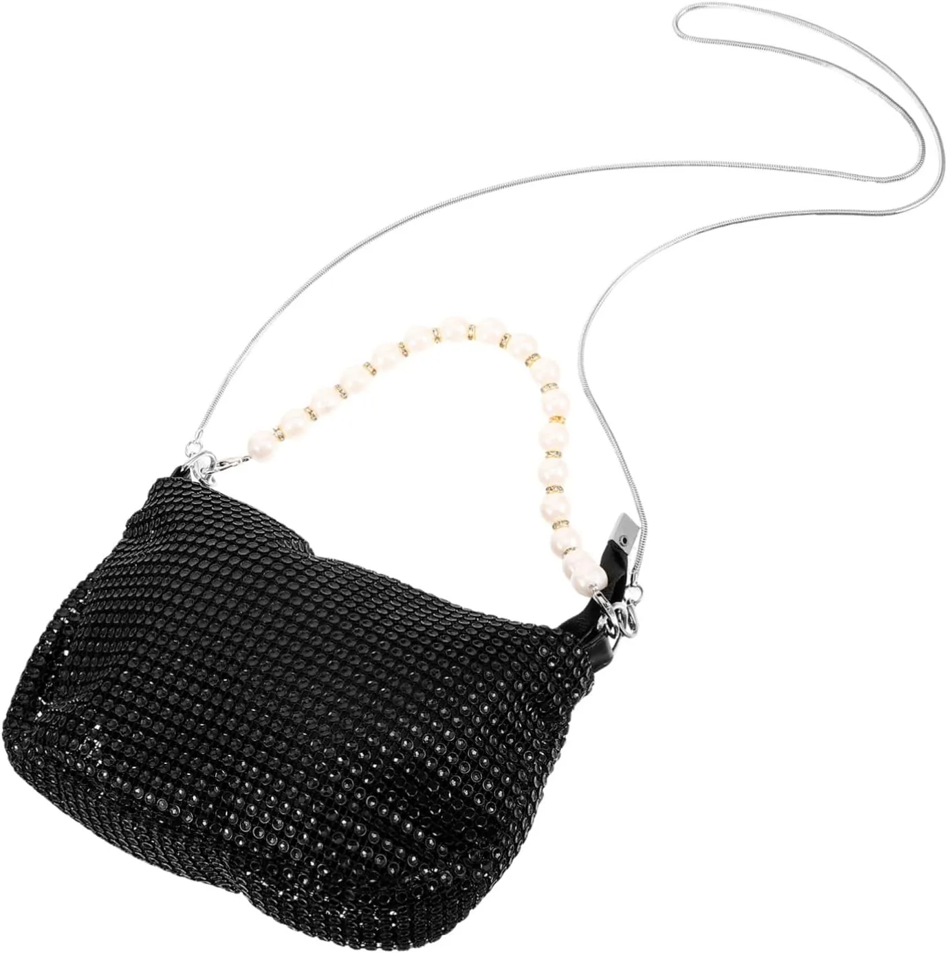 LIFKOME Women's Pearl Handbag Fashionable Small Crossbody Bag Chain Underarm Bag for Wedding for Events