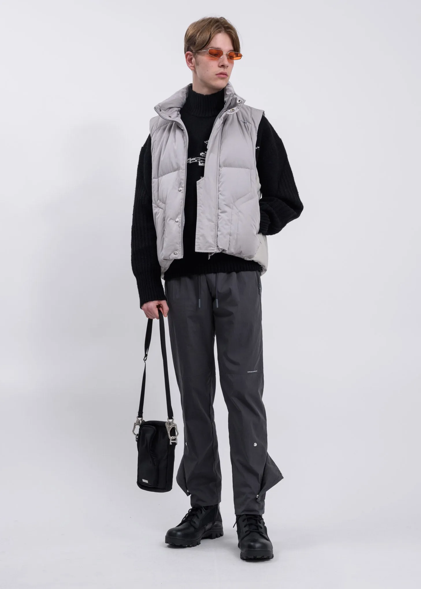 Light Grey Hooded Down Vest