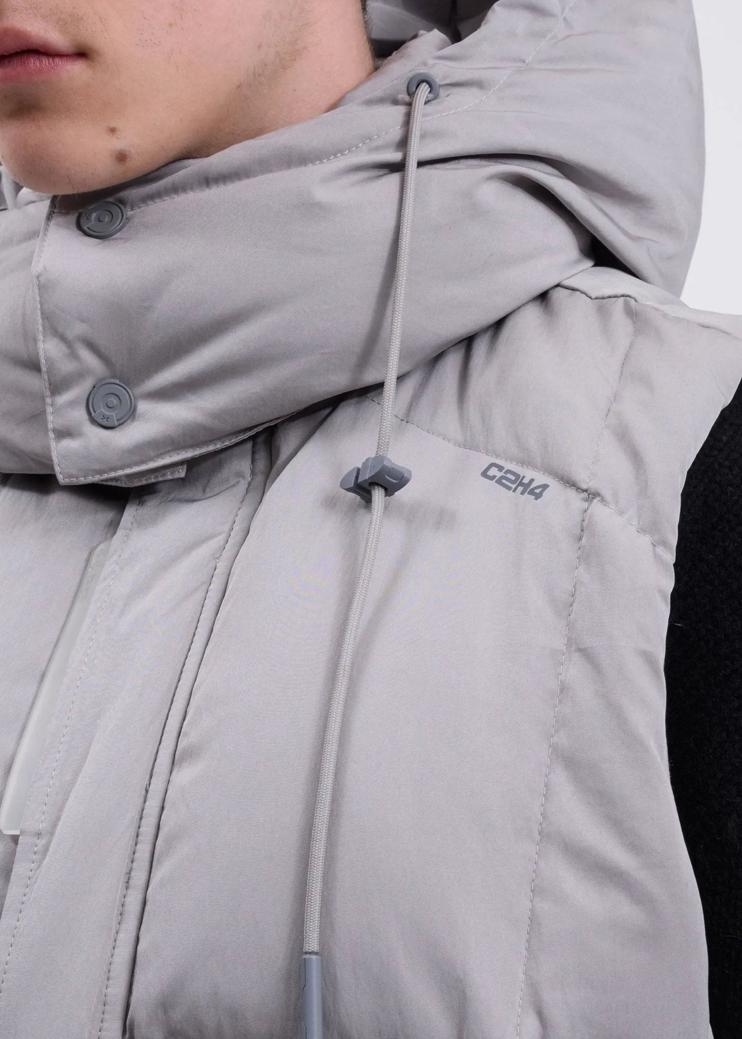 Light Grey Hooded Down Vest