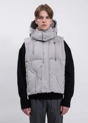 Light Grey Hooded Down Vest