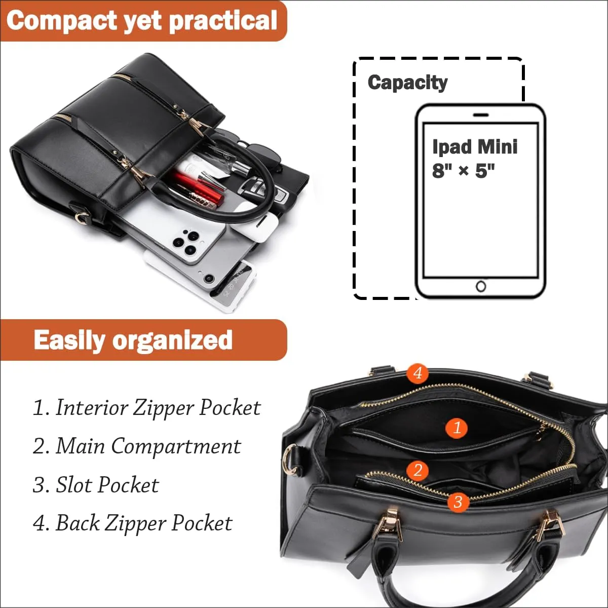LJOSEIND Small Satchel Purses for Women - Fashionable Handbags, Top Handle Crossbody Bags with Adjustable Strap