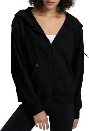 Locachy Women's Corduroy Hoodies Sweatshirt Fashion Zip Up Oversized Shacket Jacket with Pockets