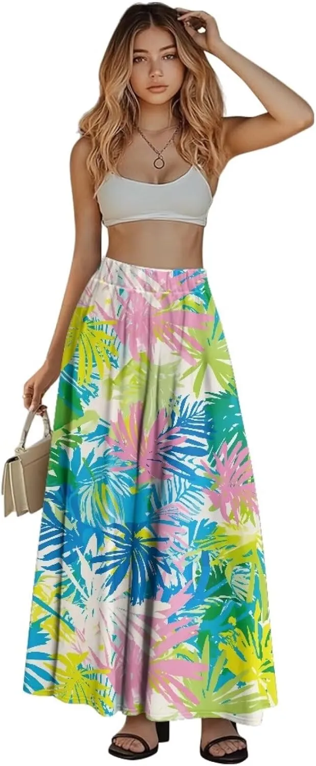 Long Skirts for Women Long Dresses That Reach The Ankles with Fashionable Prints with Pockets