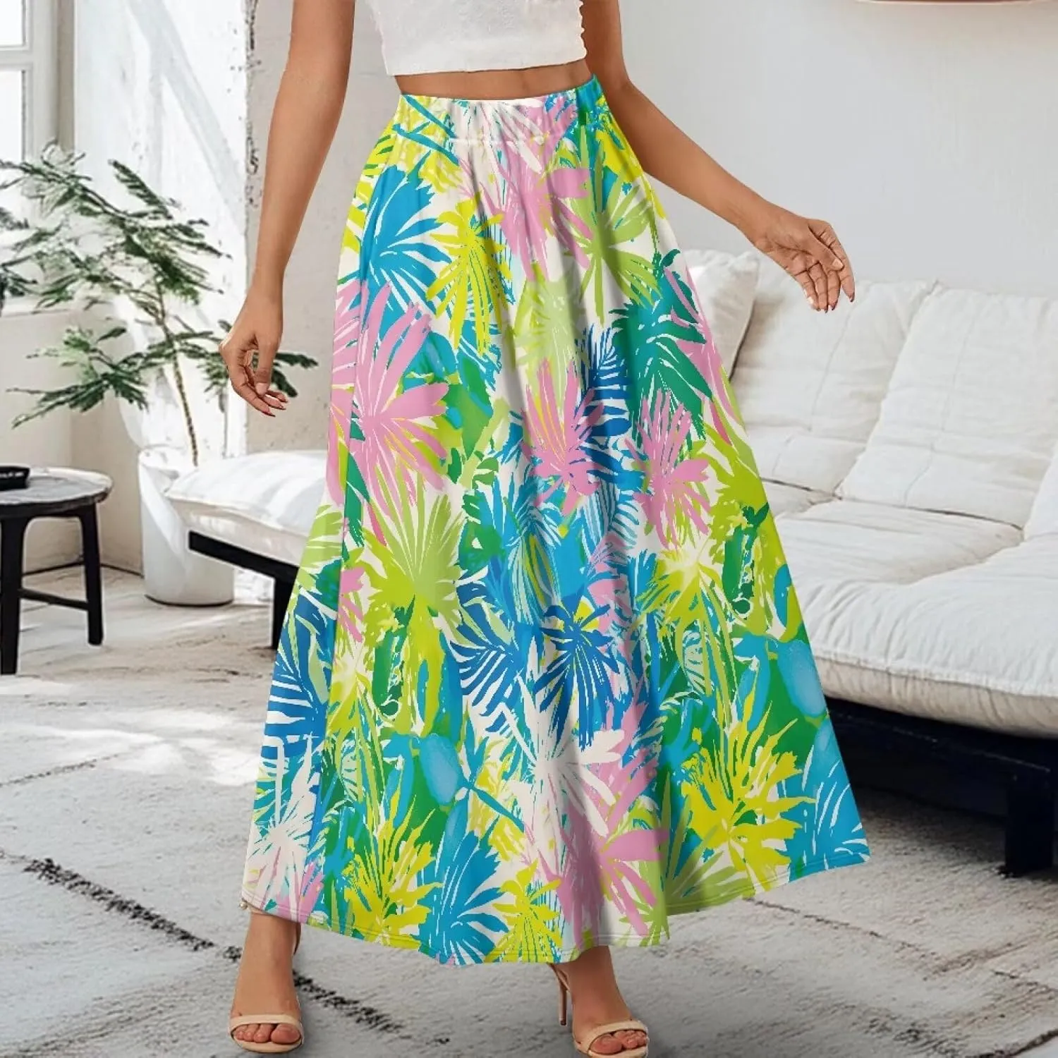 Long Skirts for Women Long Dresses That Reach The Ankles with Fashionable Prints with Pockets
