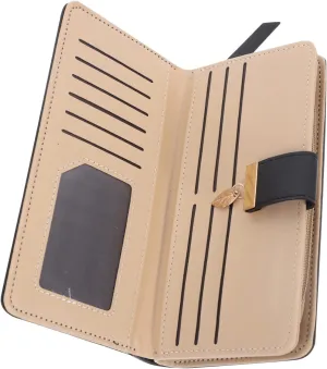 Long Wallet Leather Purse Zipper Fashionable Clutch Bag for Mom Wife Girlfriend