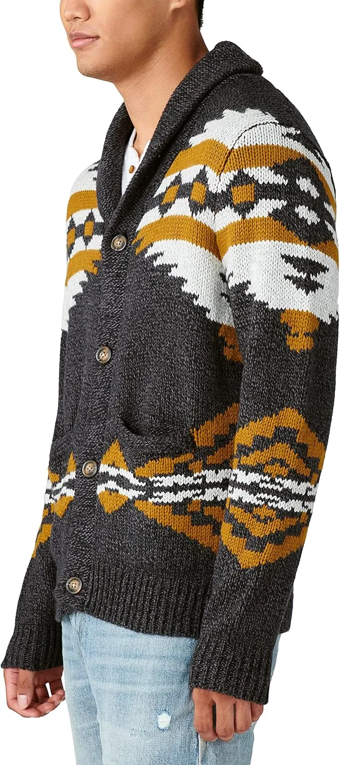 Lucky Brand Men's Legacy Print Shawl Cardigan