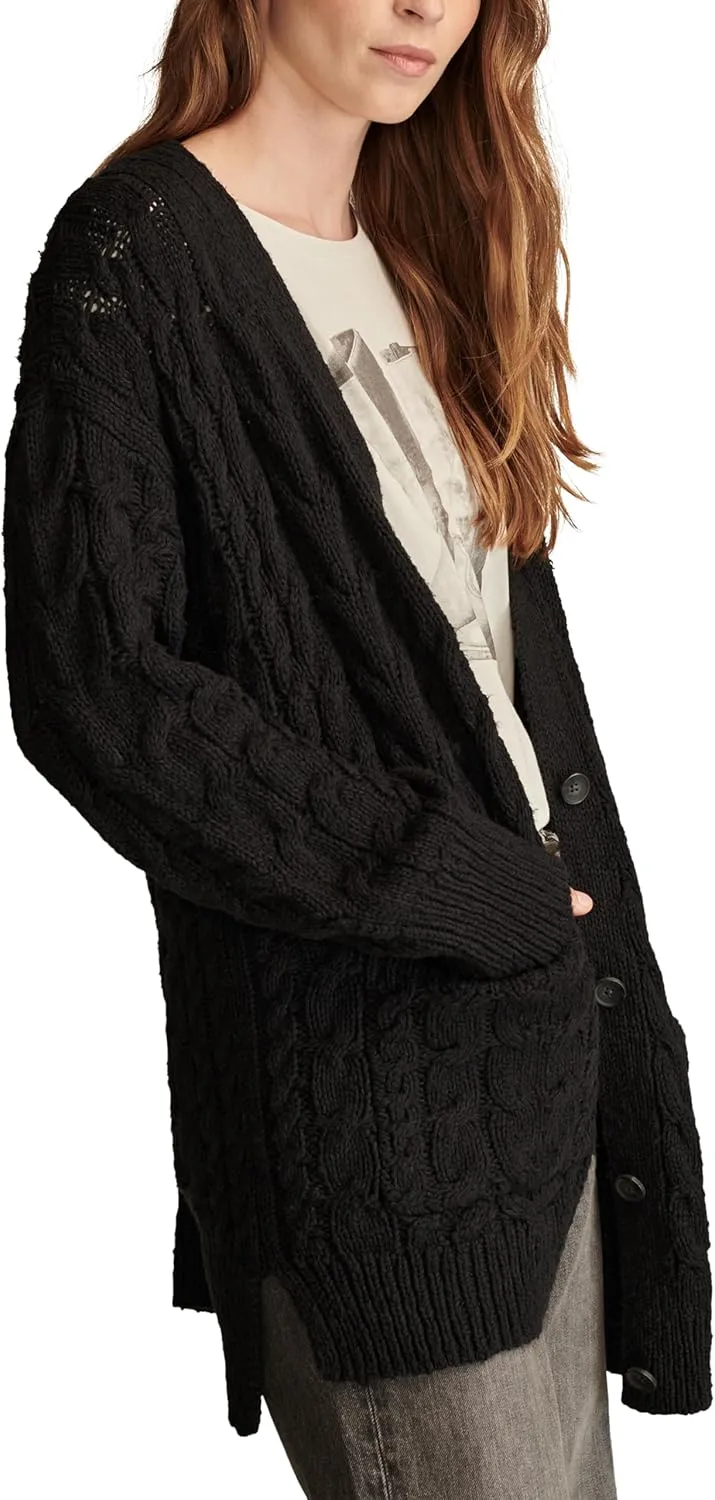 Lucky Brand Women's Cable Crew Cardi