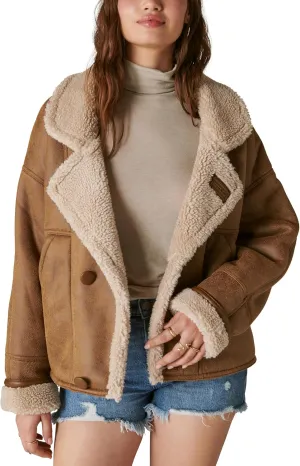 Lucky Brand Women's Faux Shearling Moto Jacket