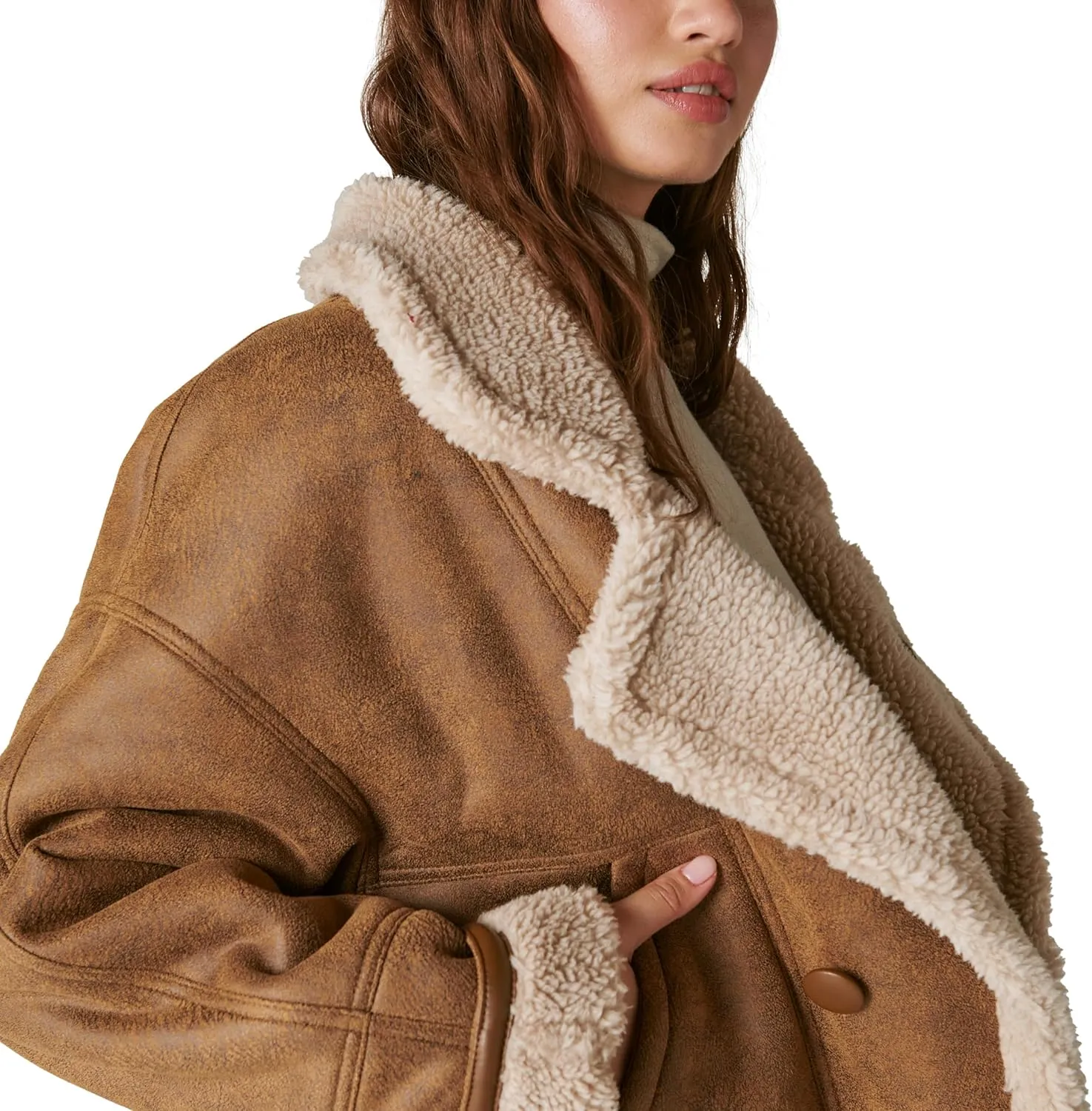 Lucky Brand Women's Faux Shearling Moto Jacket
