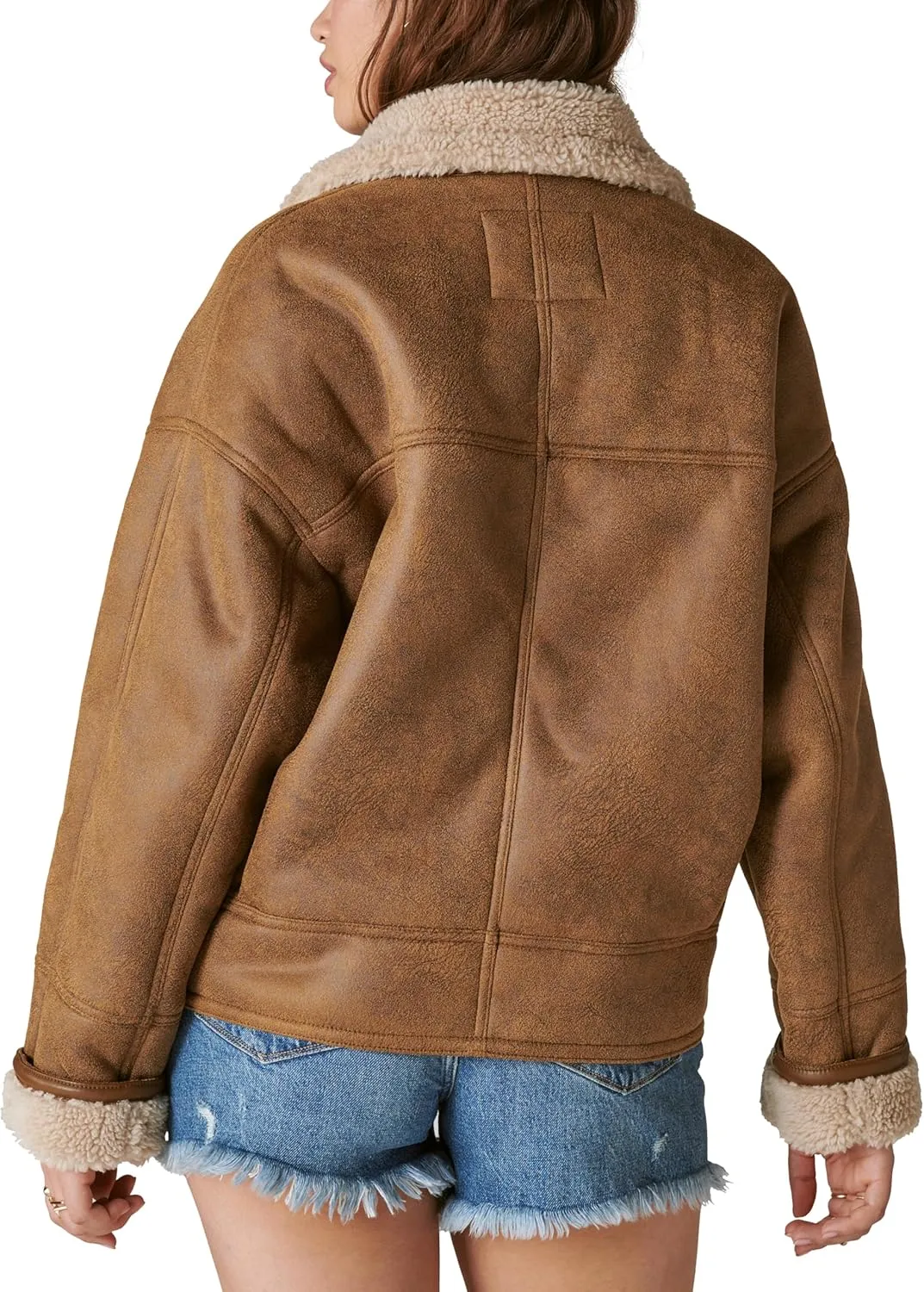 Lucky Brand Women's Faux Shearling Moto Jacket