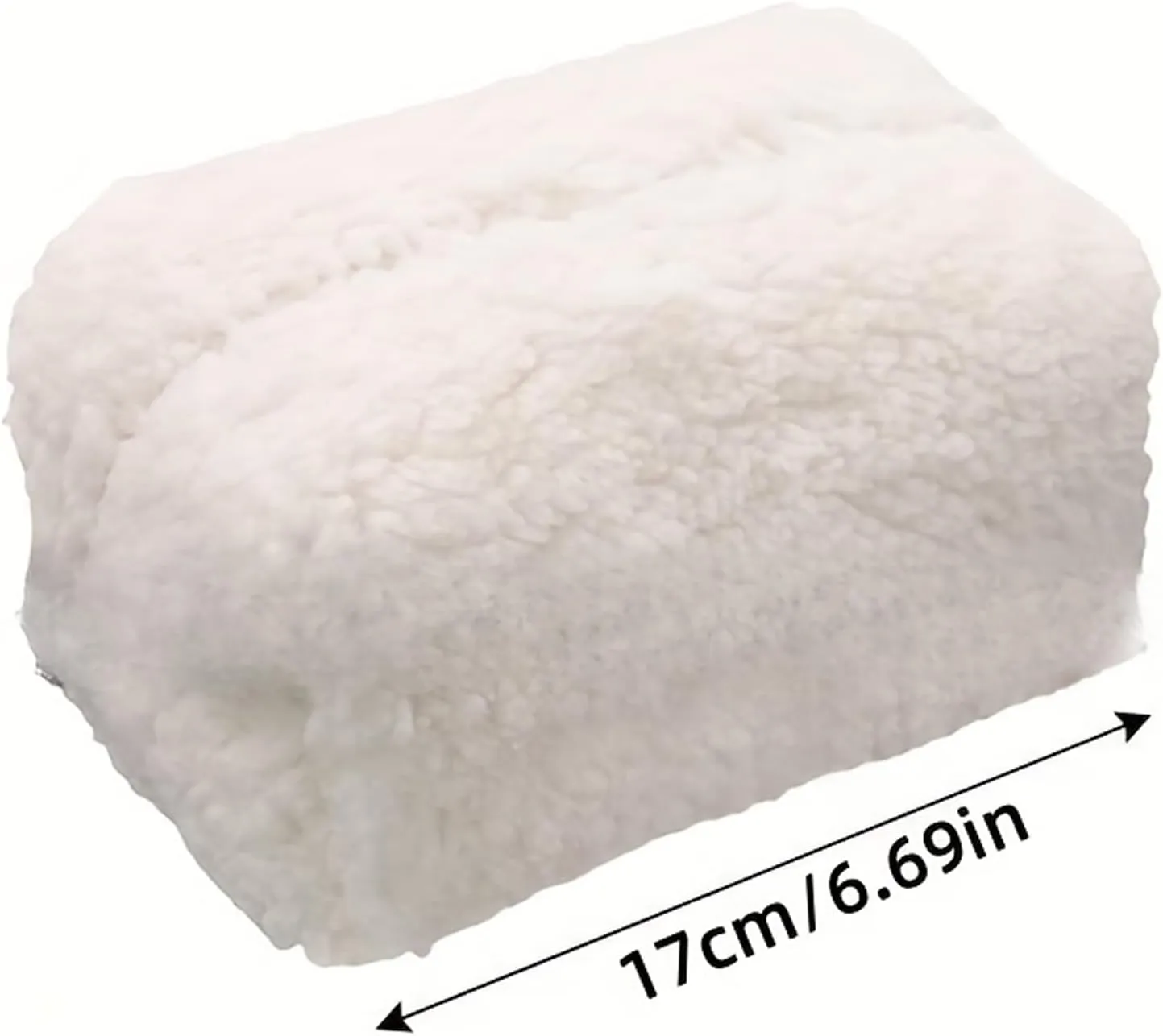 Makeup bag, white plush, fluffy, zippered, portable skincare storage bag, mini fashionable small bag (white)