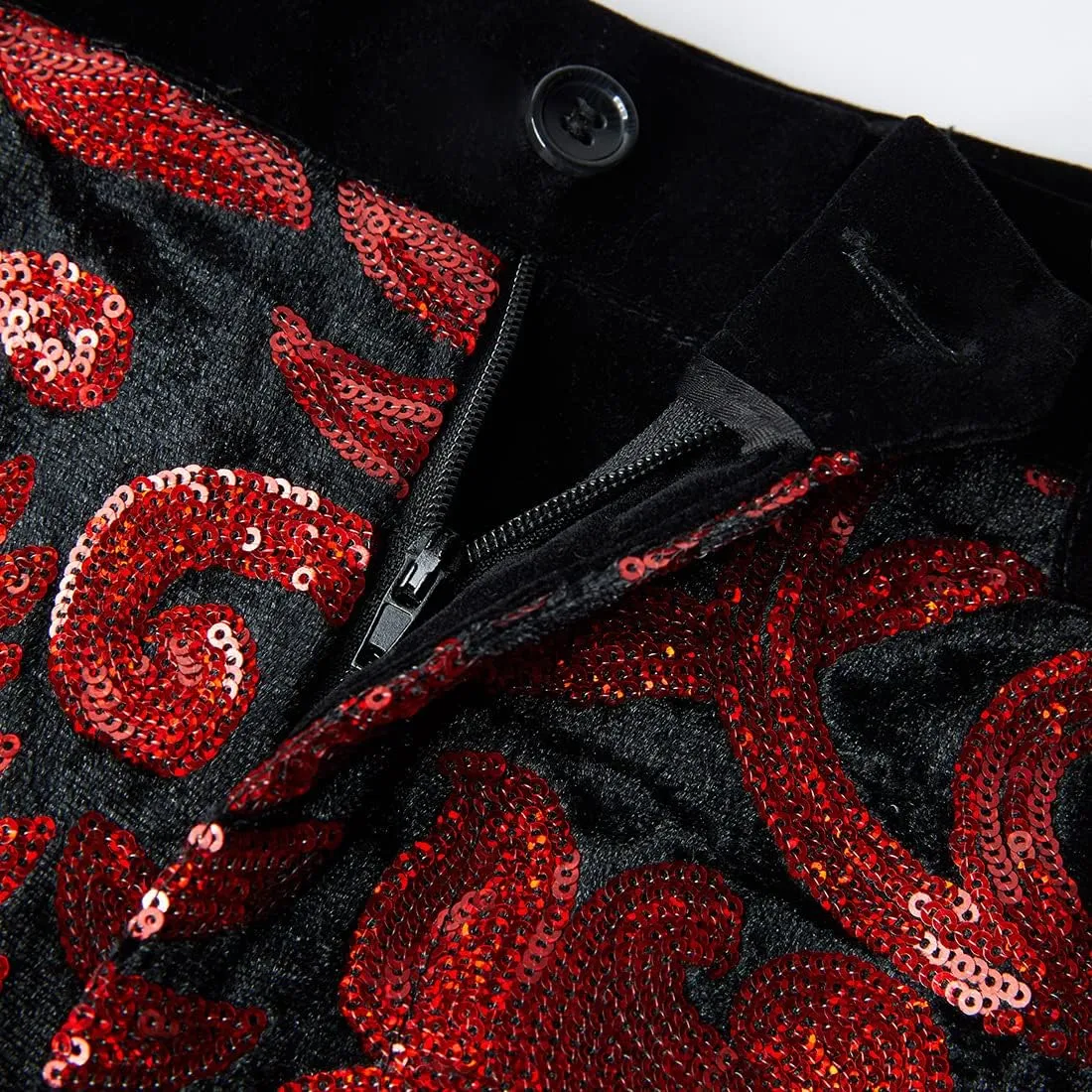 Men Fashionable Floral Pattern Sequins Two Pieces Set Suits
