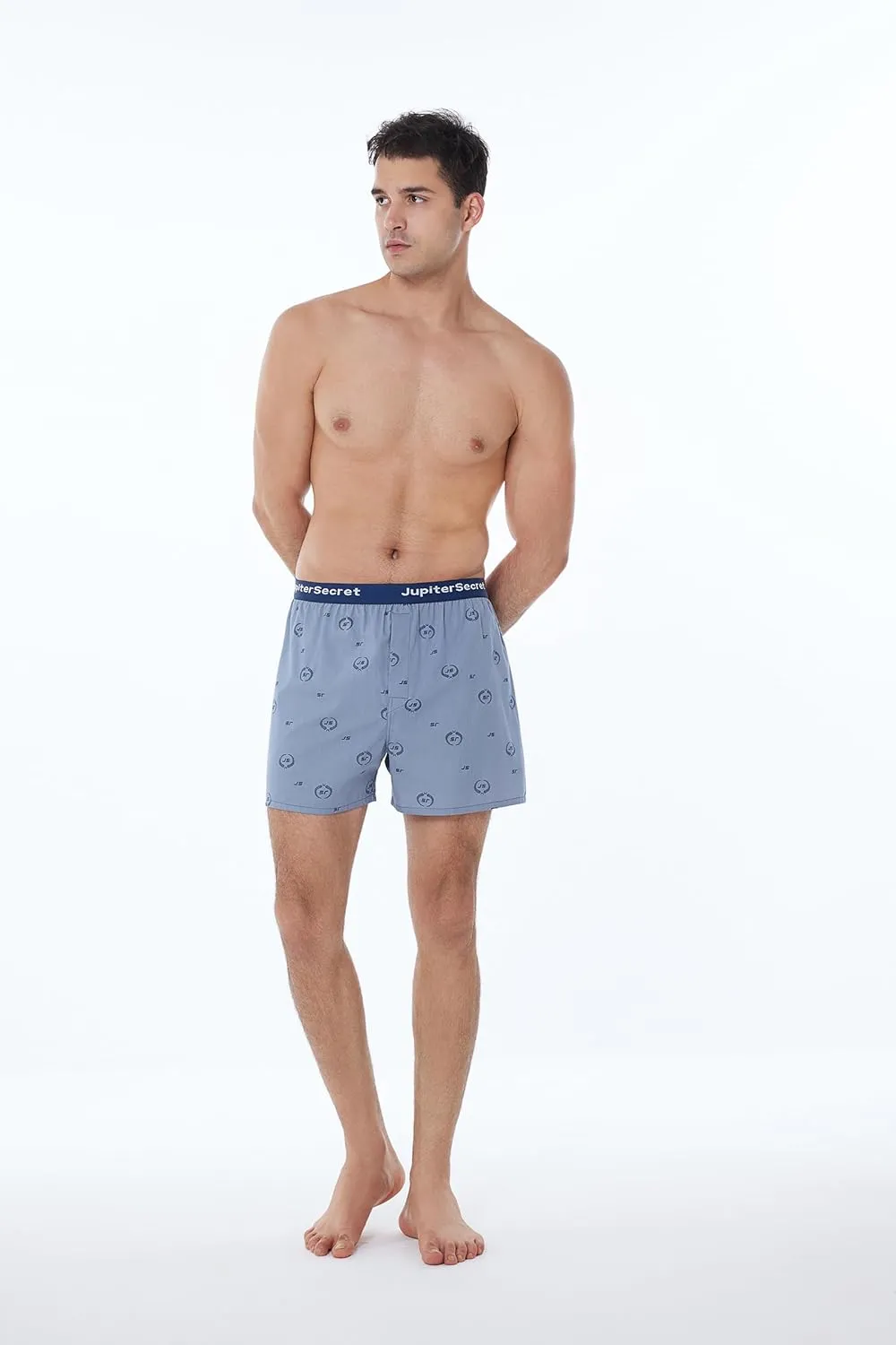 Men's Boxers Underwear 100% Cotton Printed Woven Boxers for Men Pack Boxer Shorts