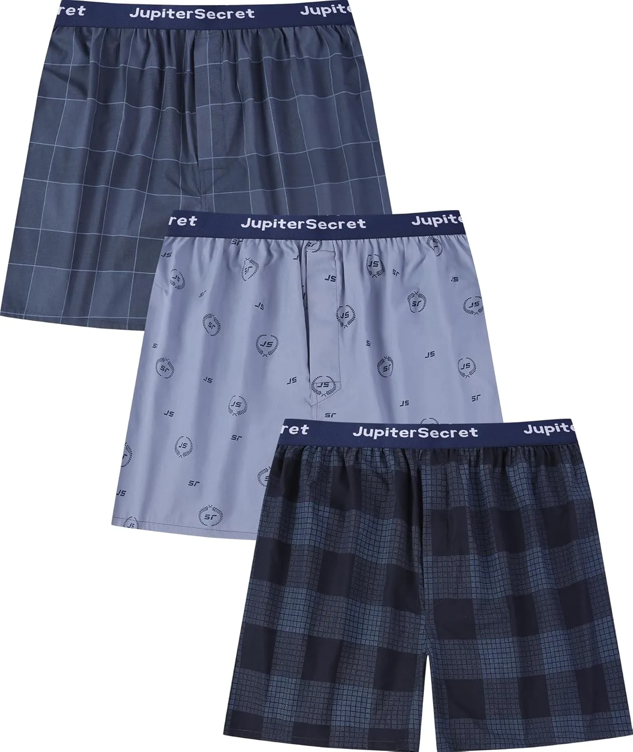 Men's Boxers Underwear 100% Cotton Printed Woven Boxers for Men Pack Boxer Shorts