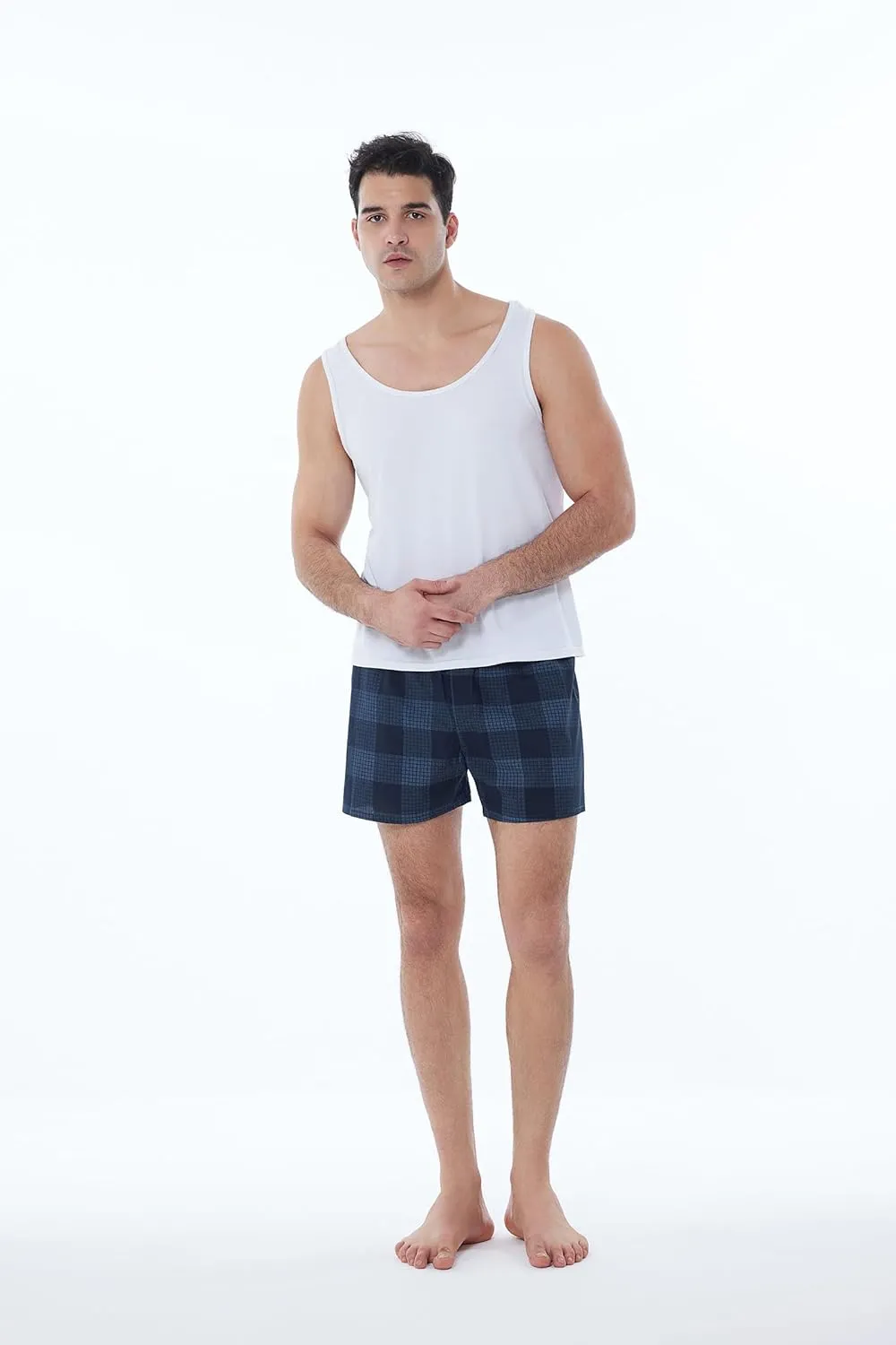 Men's Boxers Underwear 100% Cotton Printed Woven Boxers for Men Pack Boxer Shorts