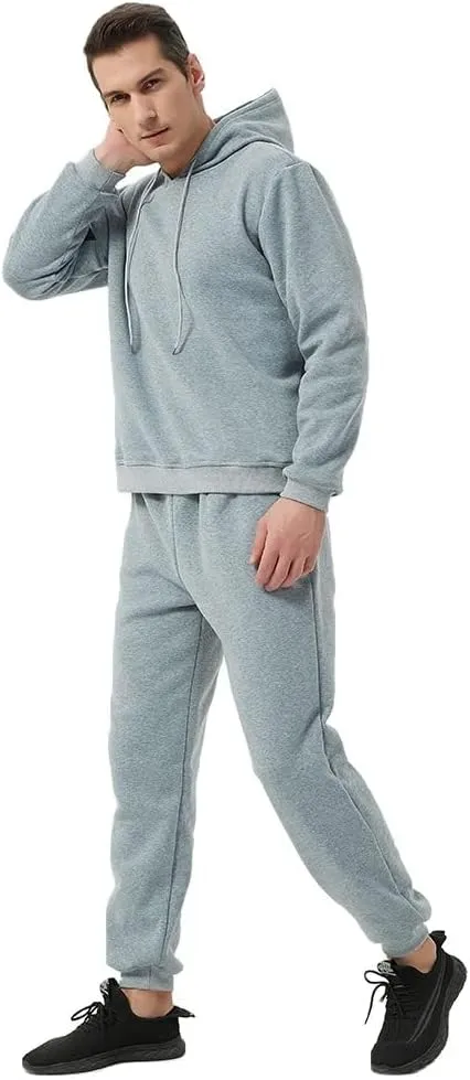 Mens Casual Tracksuit Set 2Pieces Sweatsuits Hooded Pullover And Jogging Pant