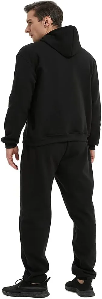 Mens Casual Tracksuit Set 2Pieces Sweatsuits Hooded Pullover And Jogging Pant