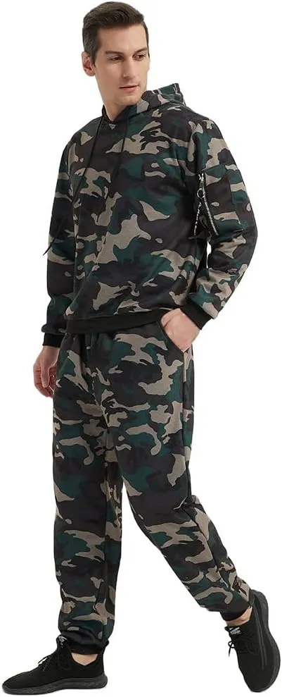 Mens Casual Tracksuit Set 2Pieces Sweatsuits Hooded Pullover And Jogging Pant