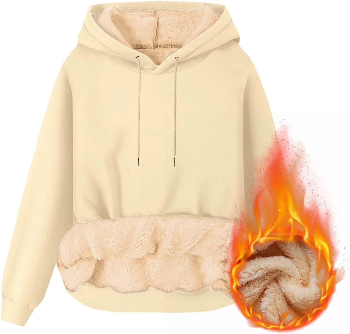 Mens Fleece Lined Hoodies Heavyweight Thick Winter Pullover Sherpa Warm Hooded Sweatshirt Thermal Windproof Jacket