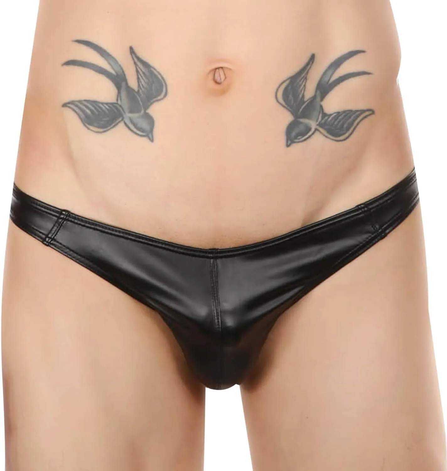 Mens Sexy Underwear For Straight Men Fashionable Casual Leather Thong Low Waist Custom Underwear