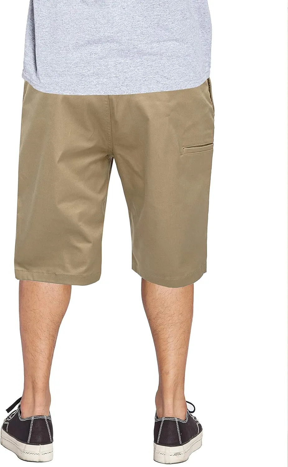 Mens Work Shorts Pants - Casual Stretch Cotton Twill Chino Slim Fit Multi Pocket Regular Big Sizes 30~46