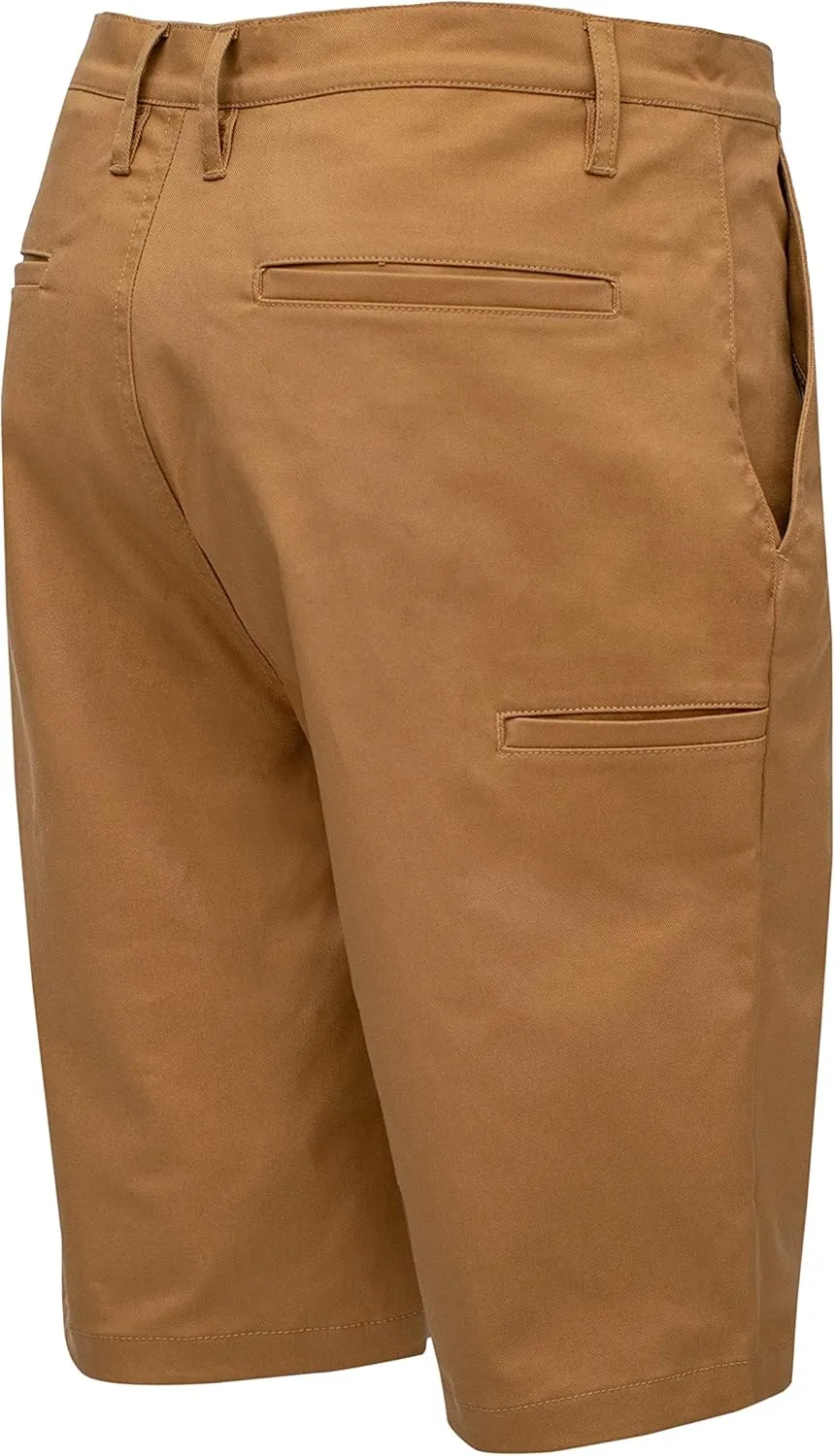 Mens Work Shorts Pants - Casual Stretch Cotton Twill Chino Slim Fit Multi Pocket Regular Big Sizes 30~46