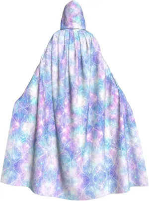 Mermaid Scale print Hooded cape for adults, Oversized Hooded Cloak with Bow Tie, Adult party dress cape