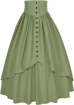 Mingyuezai Women Victorian Skirt Medieval Renaissance Peasant Skirt