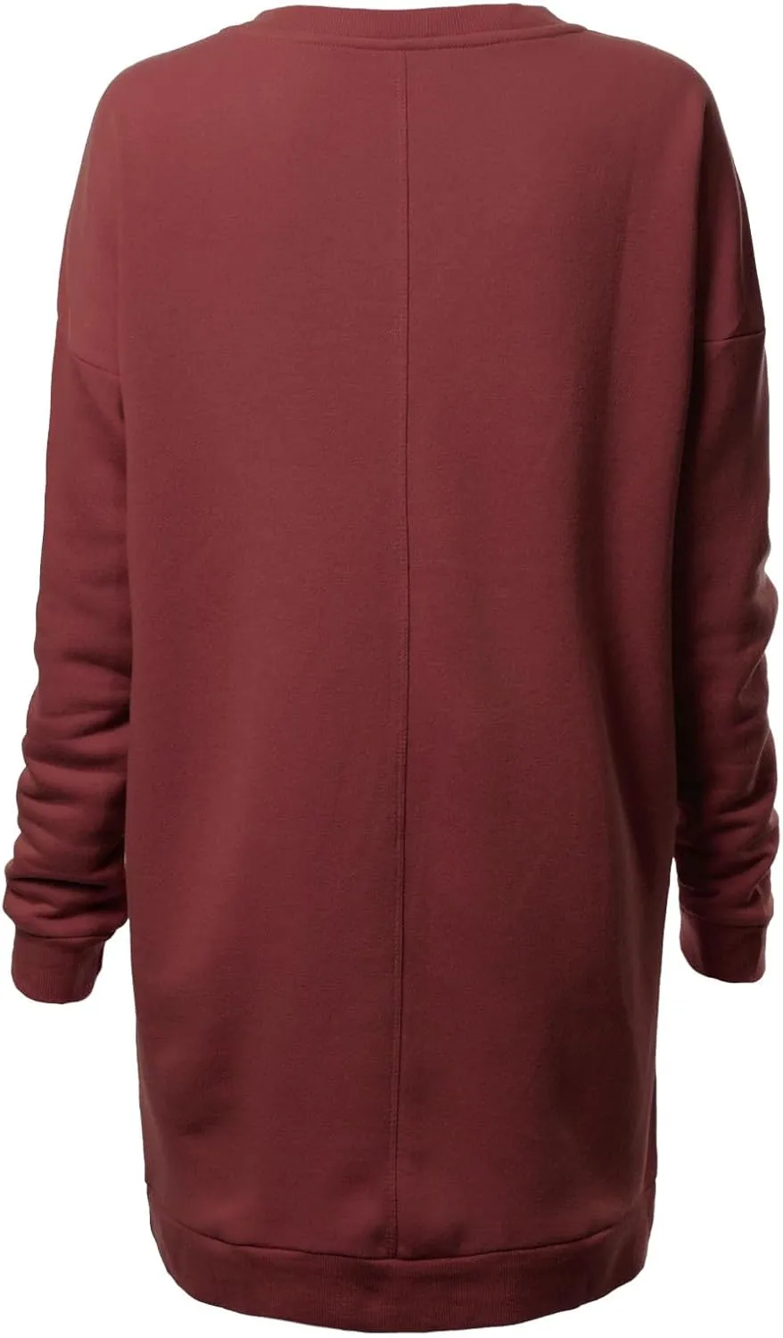 MixMatchy Women's Casual Oversized Crew Neck Fleece Pullover Sweatshirts Tunic Fall Outfits Y2K Winter Clothes