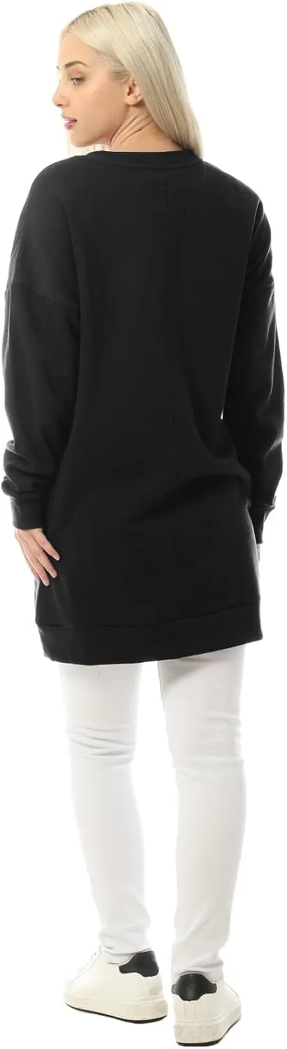 MixMatchy Women's Oversized Sweatshirts V-Neck Long Sleeve Tunic Pullover Fleece Sweater S-3X