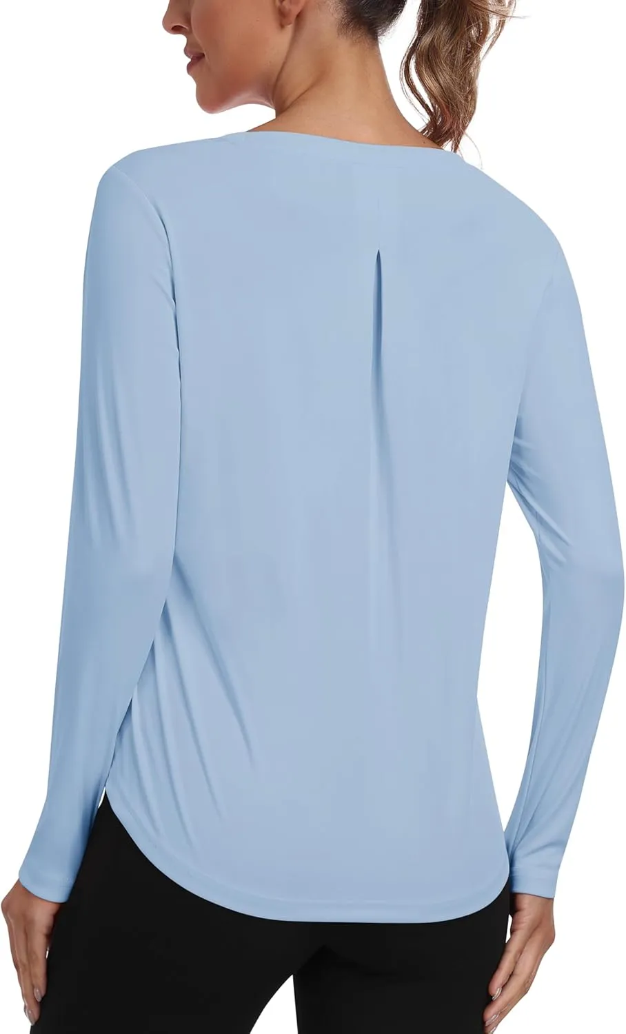 MoFiz Women's UPF 50  Sun Protection Long Sleeve Shirts for Hiking Running Athletic Quick Dry Loose Fit Workout Tops