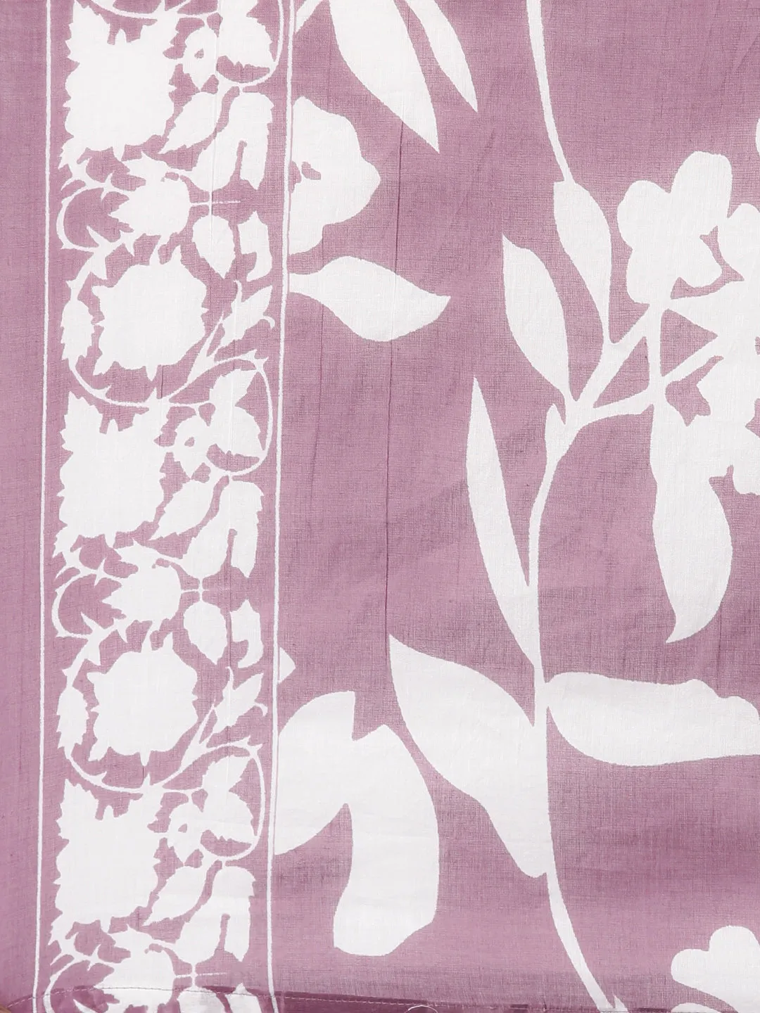 Neerus Purple Straight Casual Floral Kurta and Trouser with Dupatta