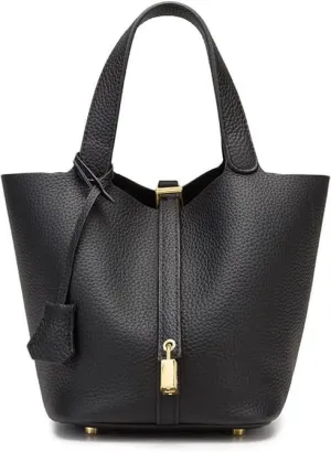 New Fashionable Leather Vegetable Basket Bag Bag Cowhide Shoulder Crossbody Bucket Bag Women's Bag