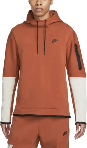 Nike Men's Sportswear Tech Fleece Pullover Hoodie (Medium, Burnt Sunrise/Light Bone/Black)