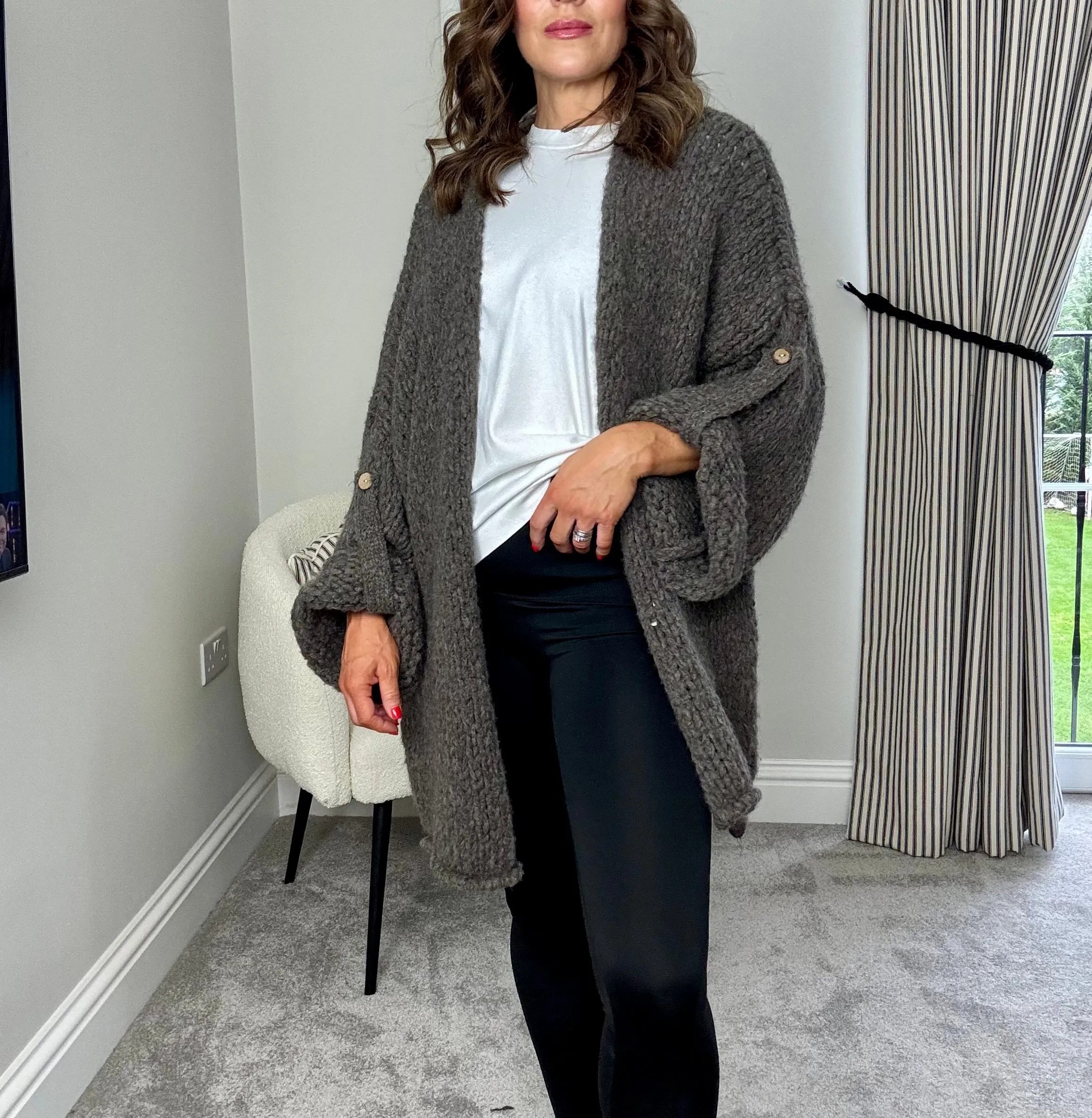 NUTMEG CHUNKY KNIT CARDIGAN