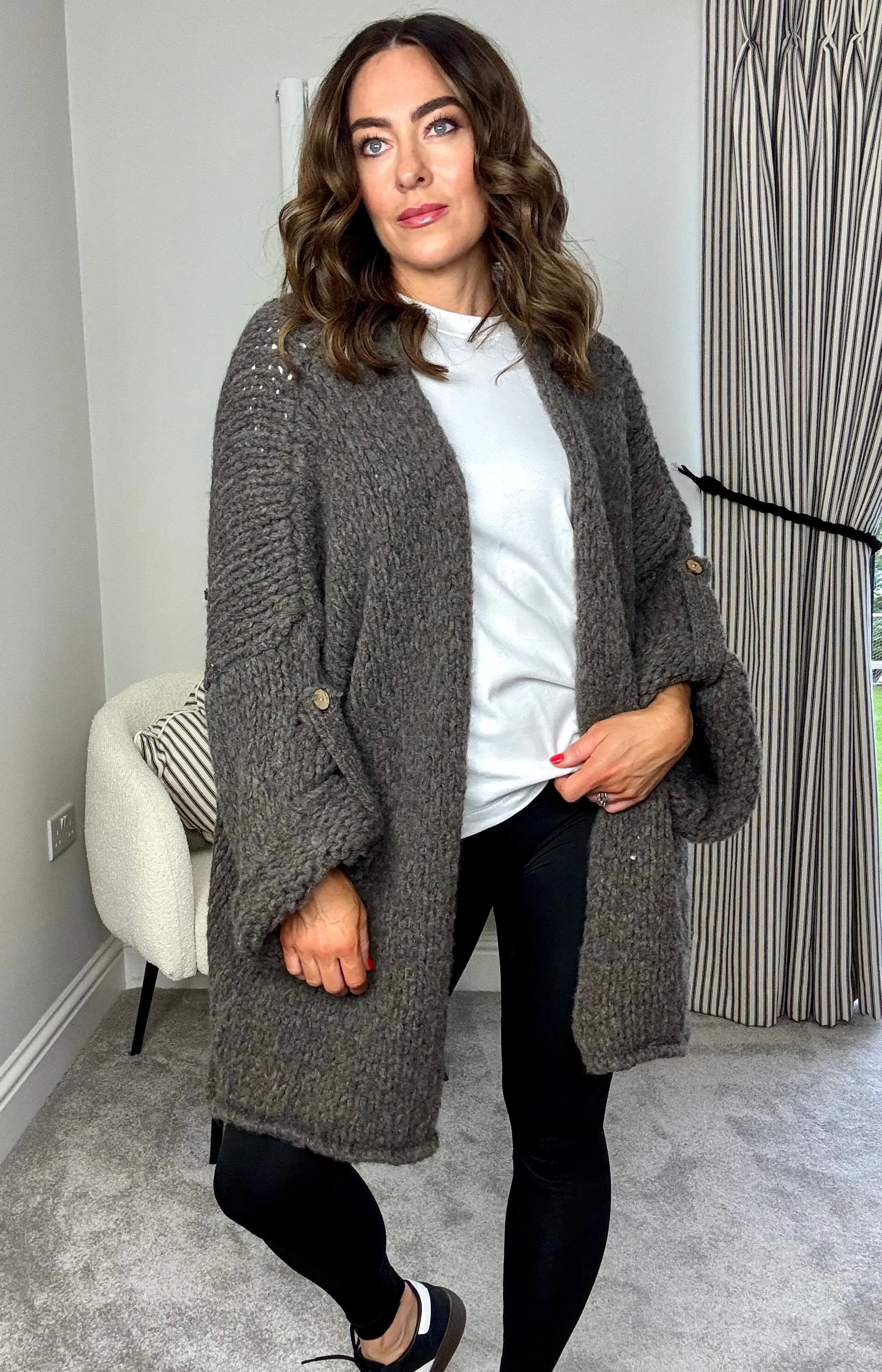 NUTMEG CHUNKY KNIT CARDIGAN