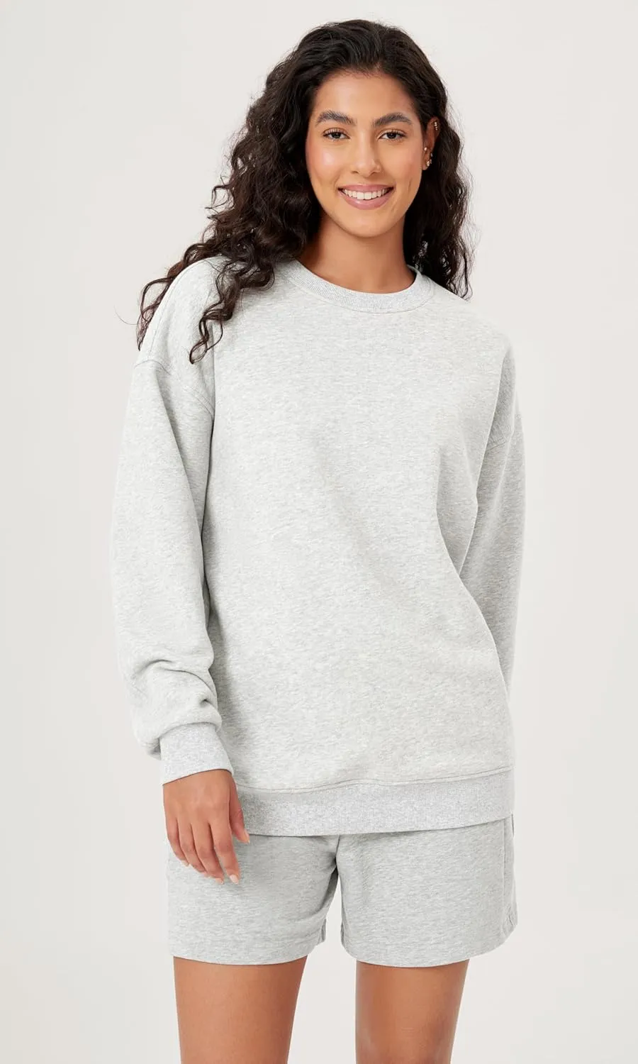 ODODOS Women's Fleece Lined Oversized Sweatshirts Long Sleeve Crew Neck Pullover Top
