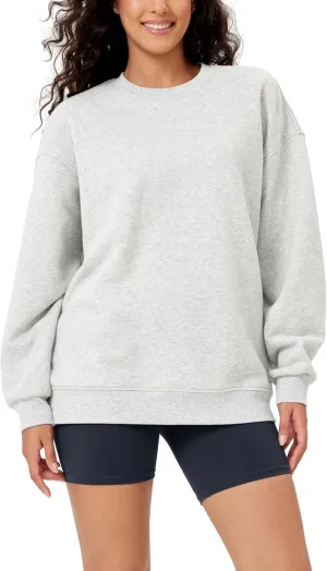 ODODOS Women's Fleece Lined Oversized Sweatshirts Long Sleeve Crew Neck Pullover Top