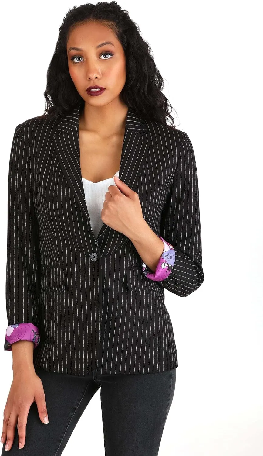 Officially Licensed Disney Nightmare Before Christmas Adult Women's Blazer, NBC Long Sleeve Open Front Casual Jacket