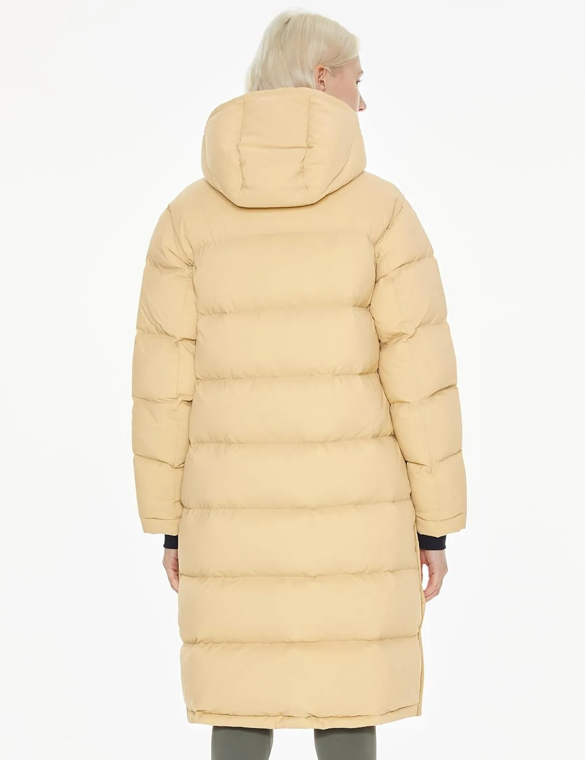 Orolay Women's Long Down Jacket Detachable Hooded Puffer Jacket Winter Warm Down Coat with Hem Slit