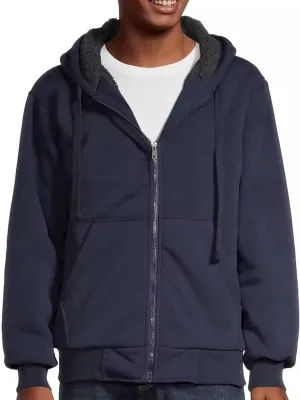 Outfitters Heavyweight Sherpa Lined Fleece Hoodie Sweatshirts for Men Winter Zip up Plus Size Jacket