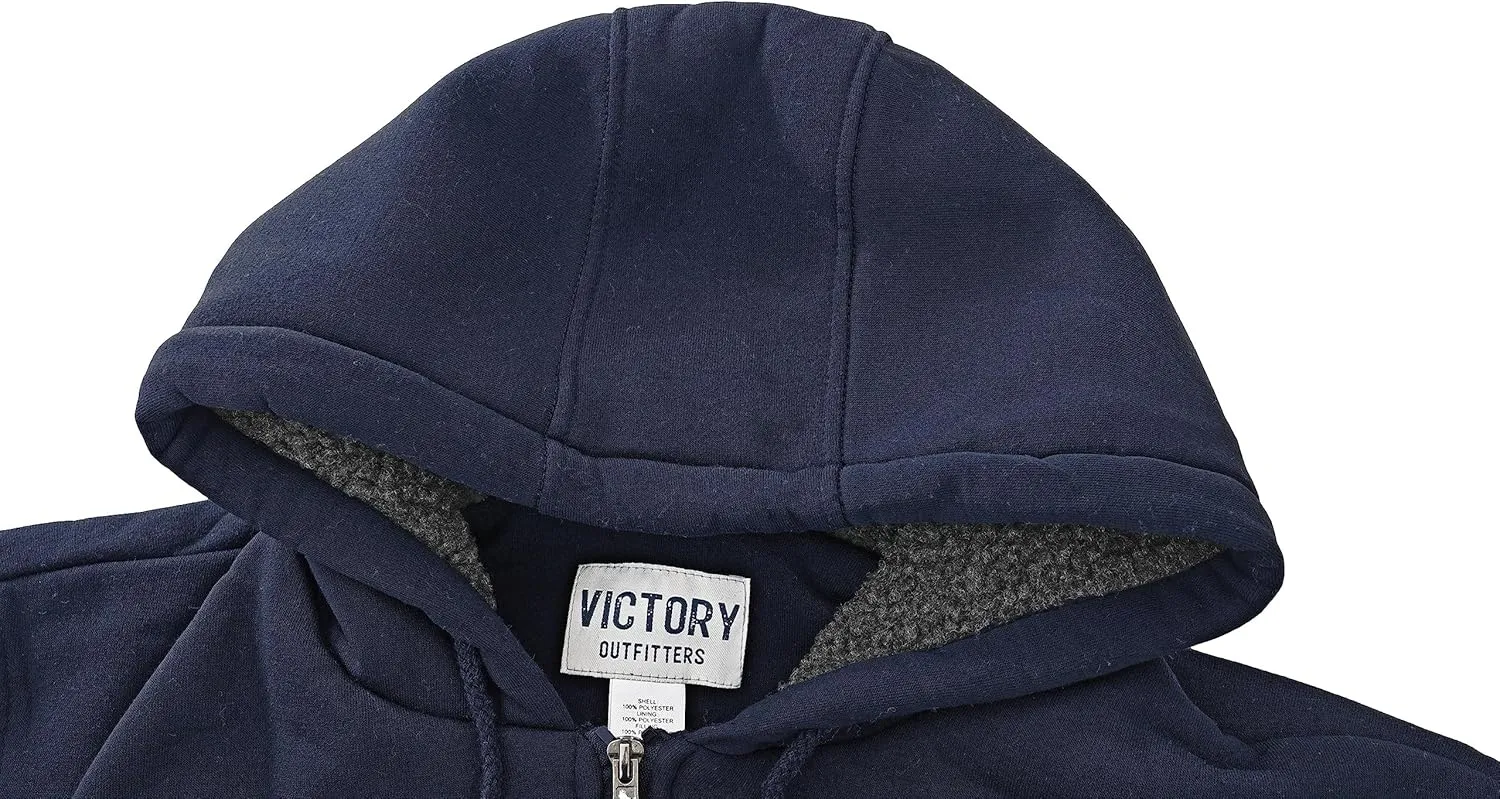 Outfitters Heavyweight Sherpa Lined Fleece Hoodie Sweatshirts for Men Winter Zip up Plus Size Jacket