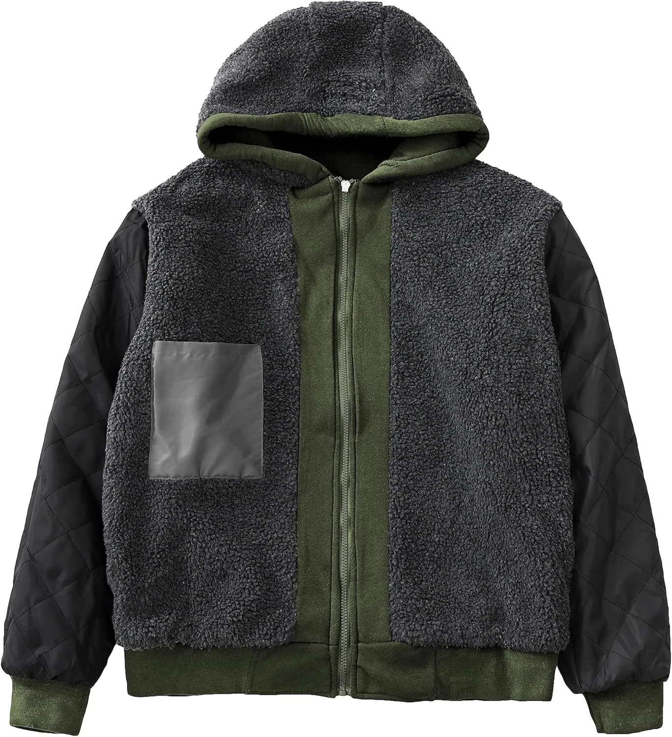 Outfitters Heavyweight Sherpa Lined Fleece Hoodie Sweatshirts for Men Winter Zip up Plus Size Jacket