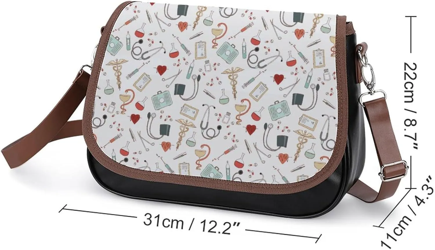Pink Witch Gothic Pattern Fashionable And Durable Portable Leather Shoulder Bag